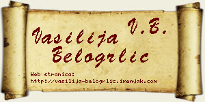 Vasilija Belogrlić vizit kartica
